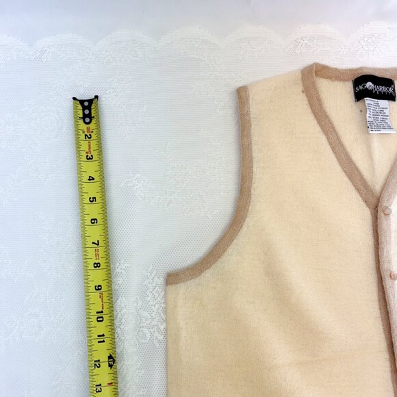 Women's Vintage Embroidered Whimsical Wool Spring Sweater Vest Sag Harbor - Picture 8 of 12